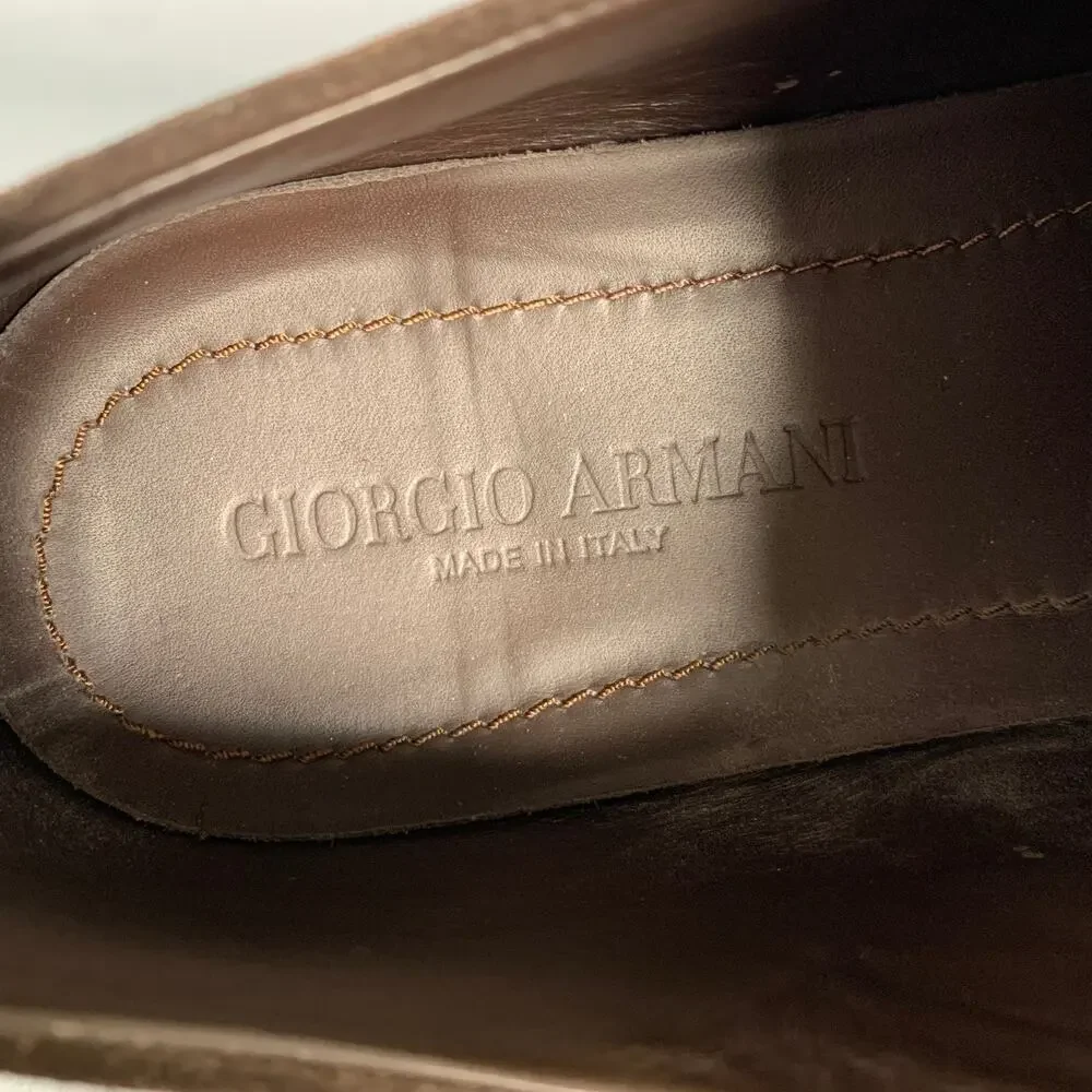 GIORGIO ARMANI Size 8 Brown Leather Oxford Lace Up Shoes